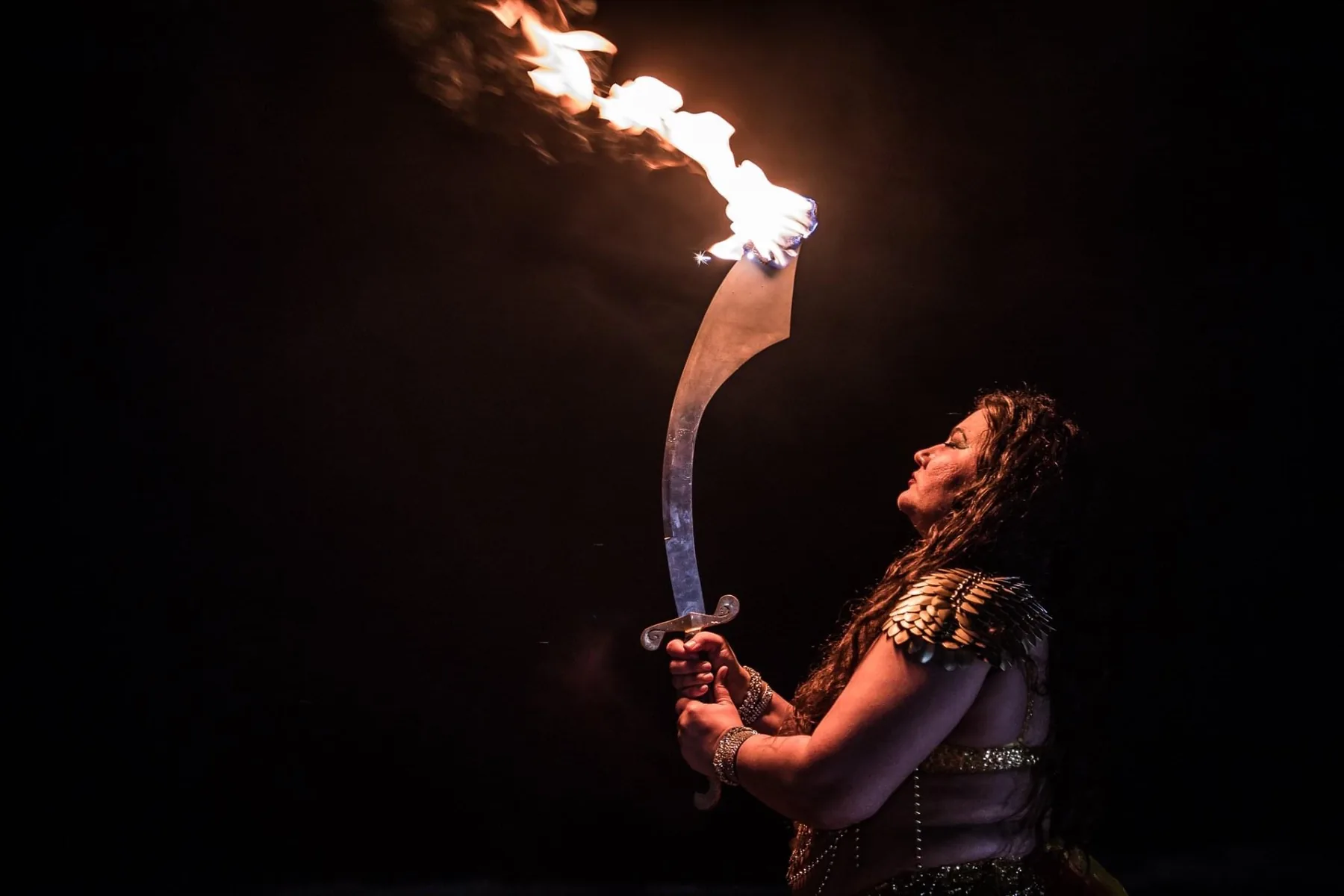 Palm torch dancing