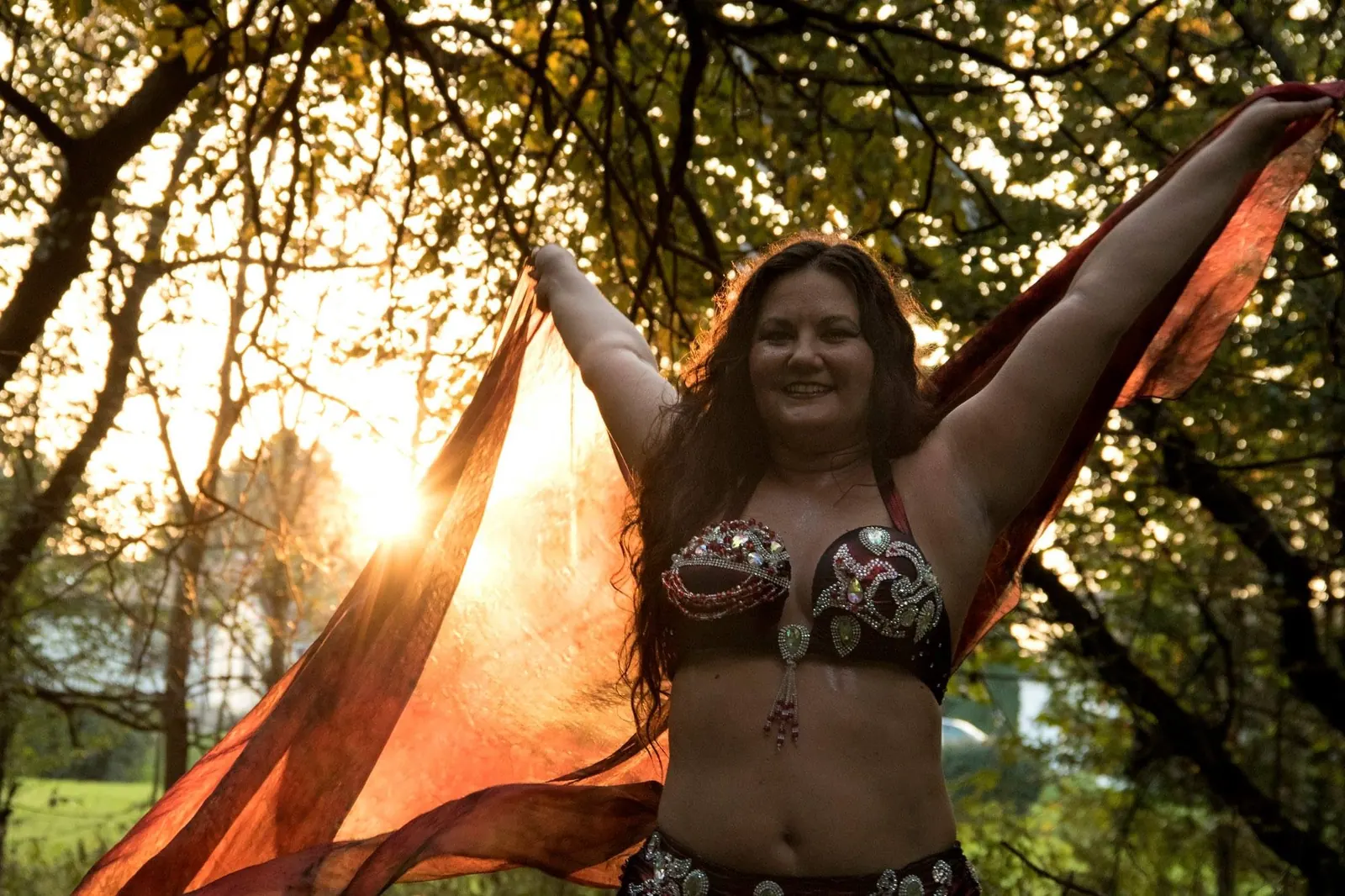 Lorenda performing fire belly dance