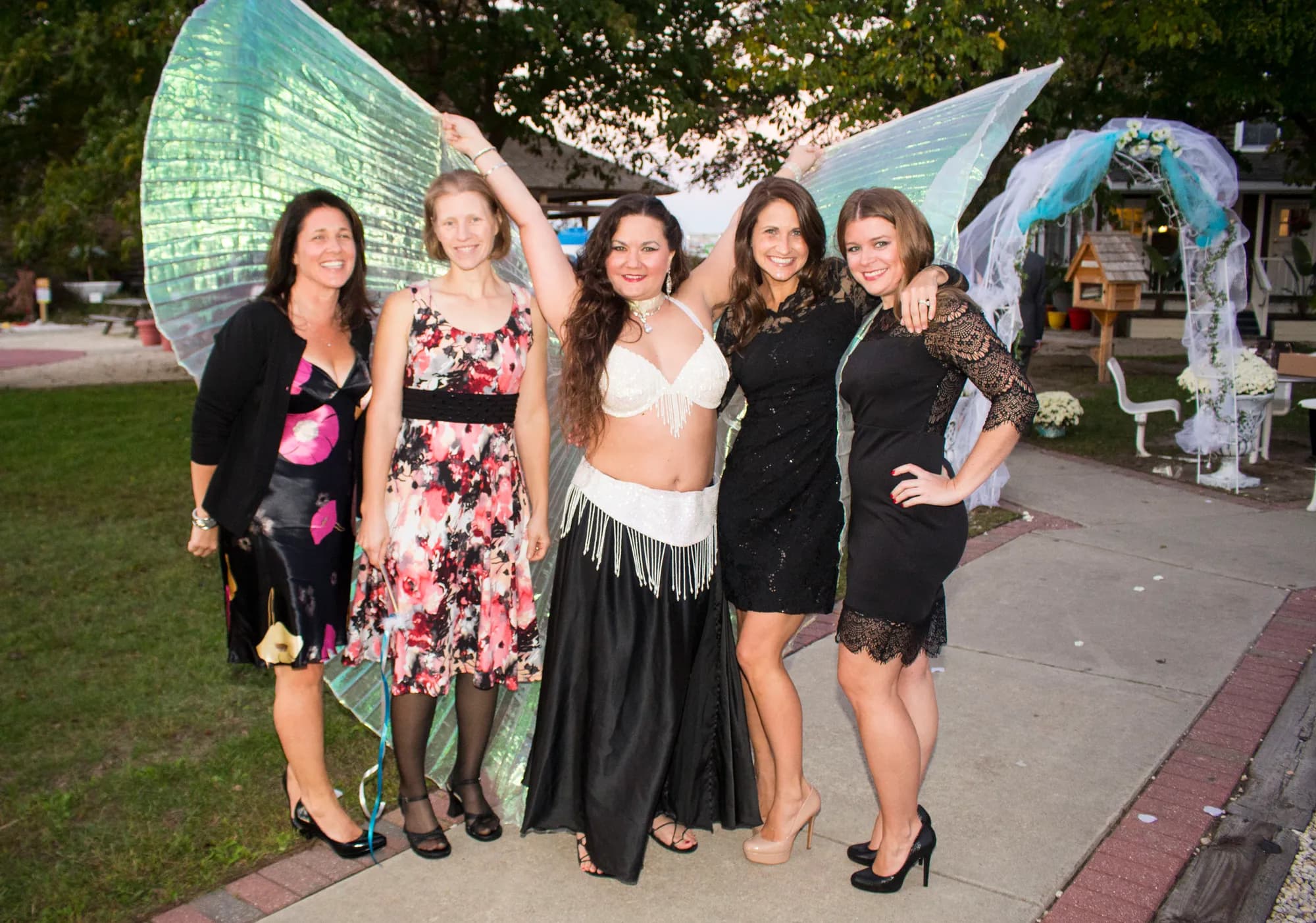 Lorenda belly dancing at a wedding celebration