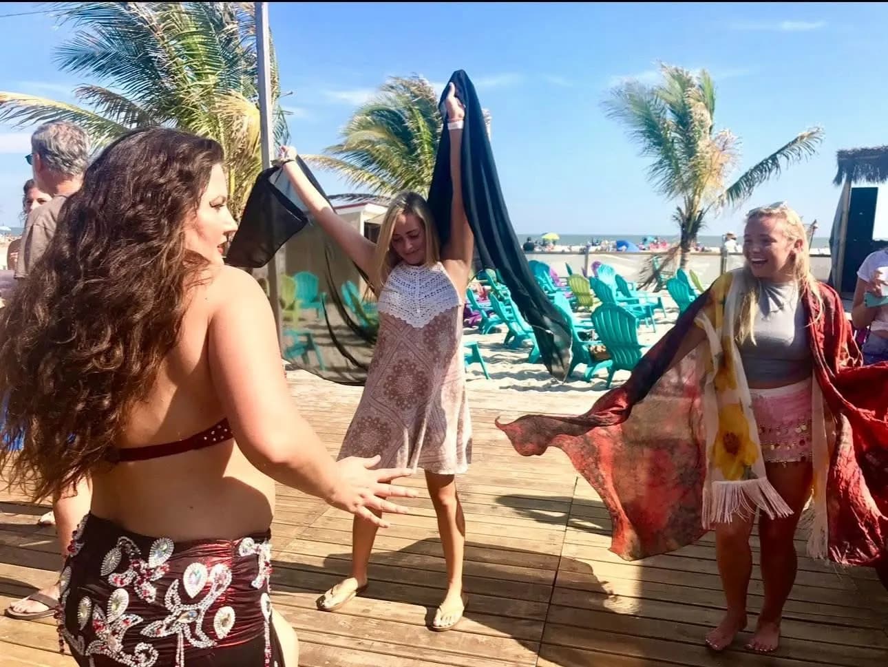 Lorenda teaching a belly dance class 23